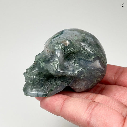 Moss Agate Skulls