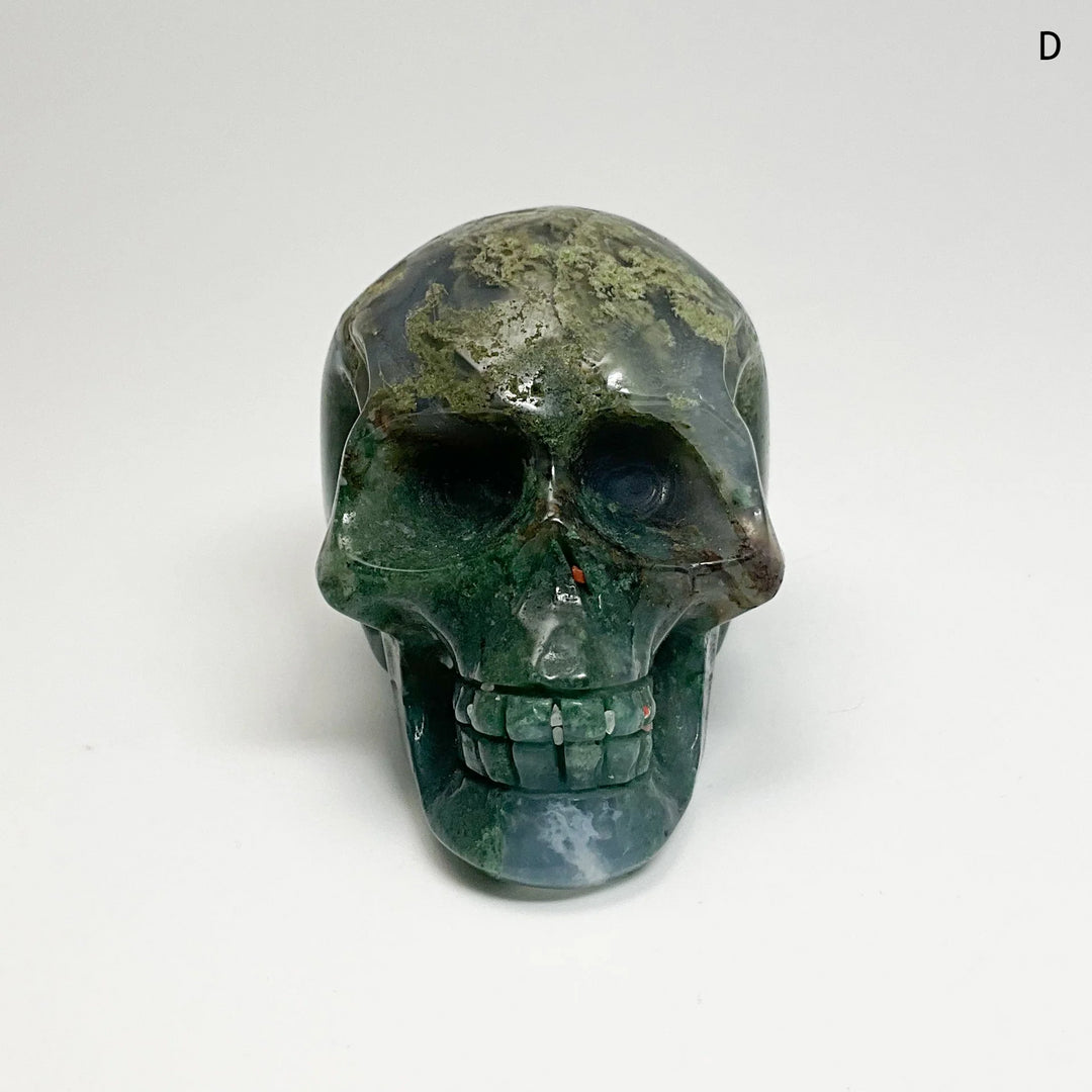 Moss Agate Skulls