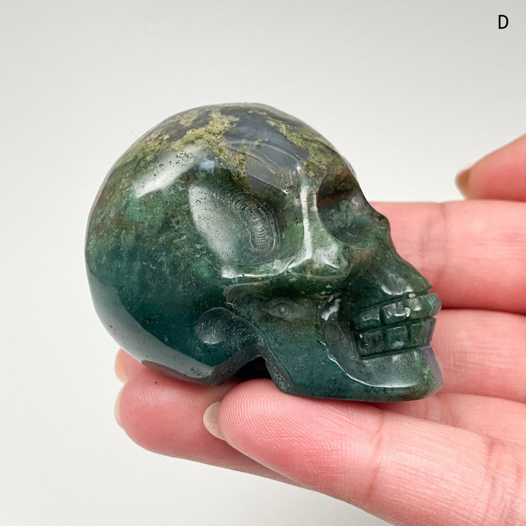 Moss Agate Skulls