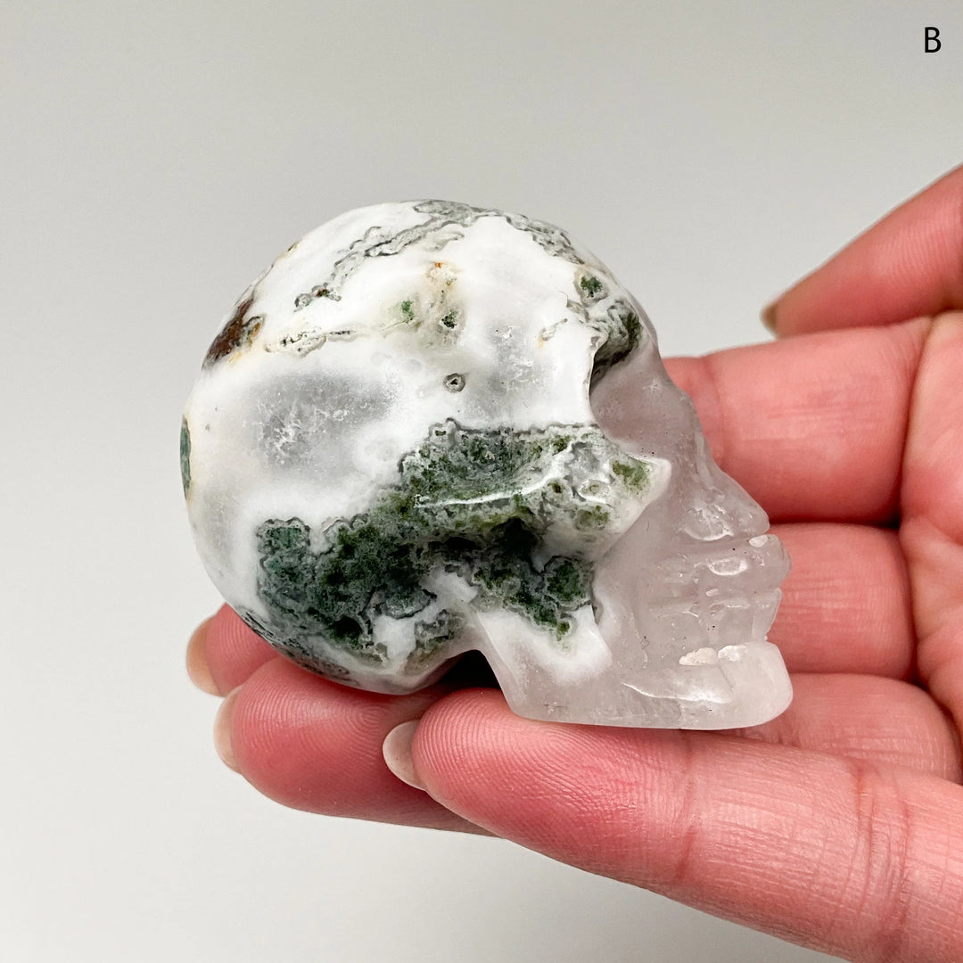 Moss Agate Skulls