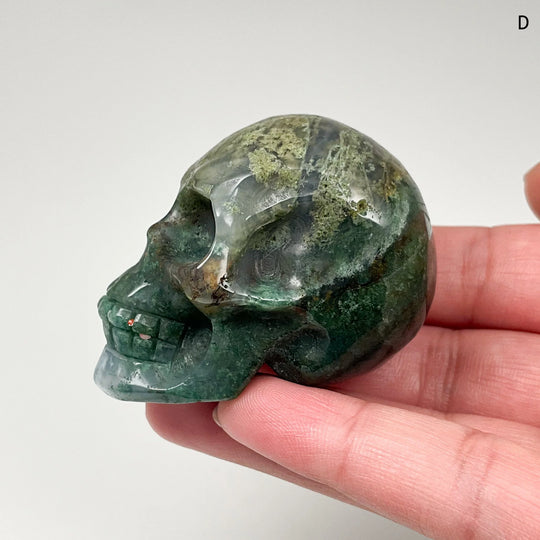 Moss Agate Skulls