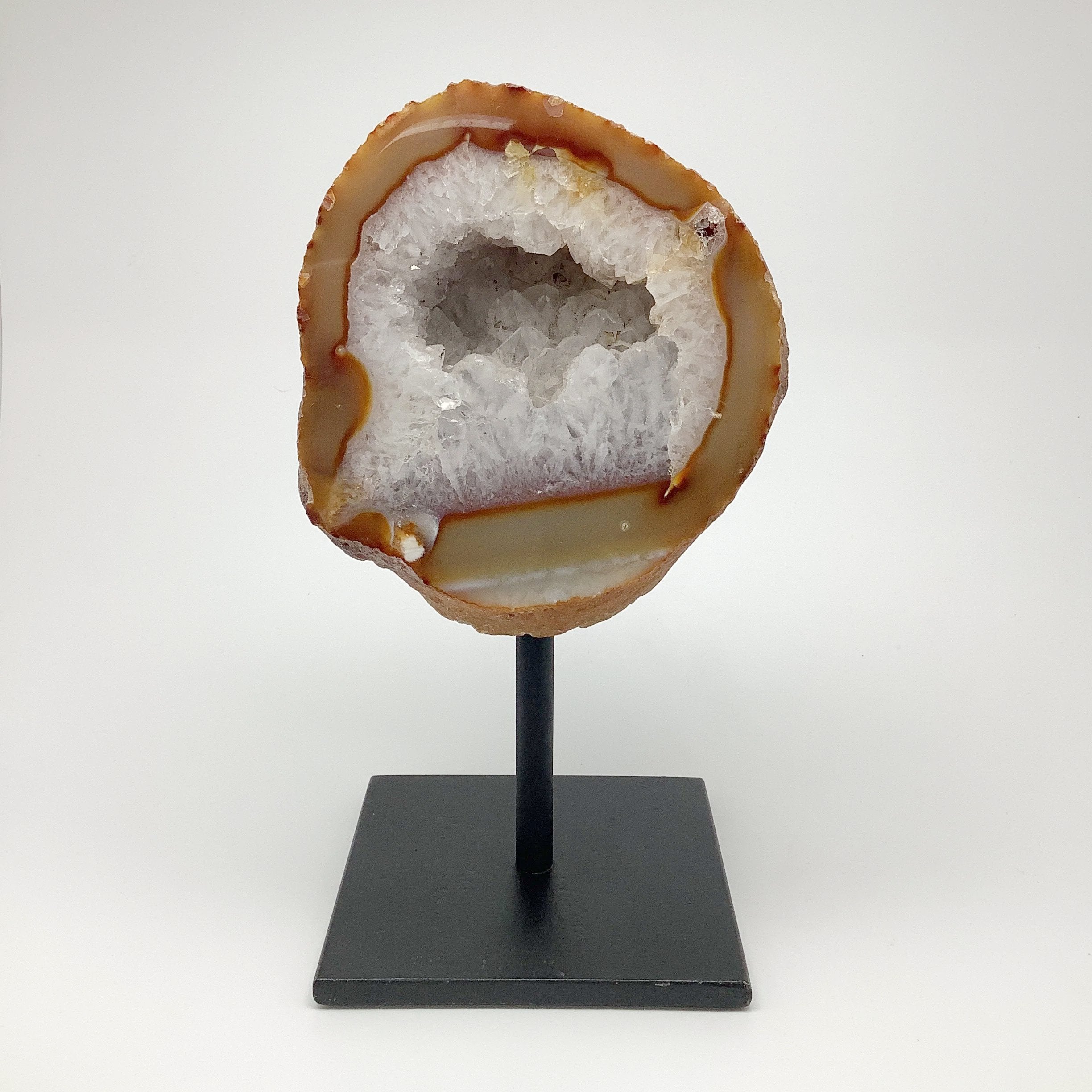 Natural Agate Geode on Stand