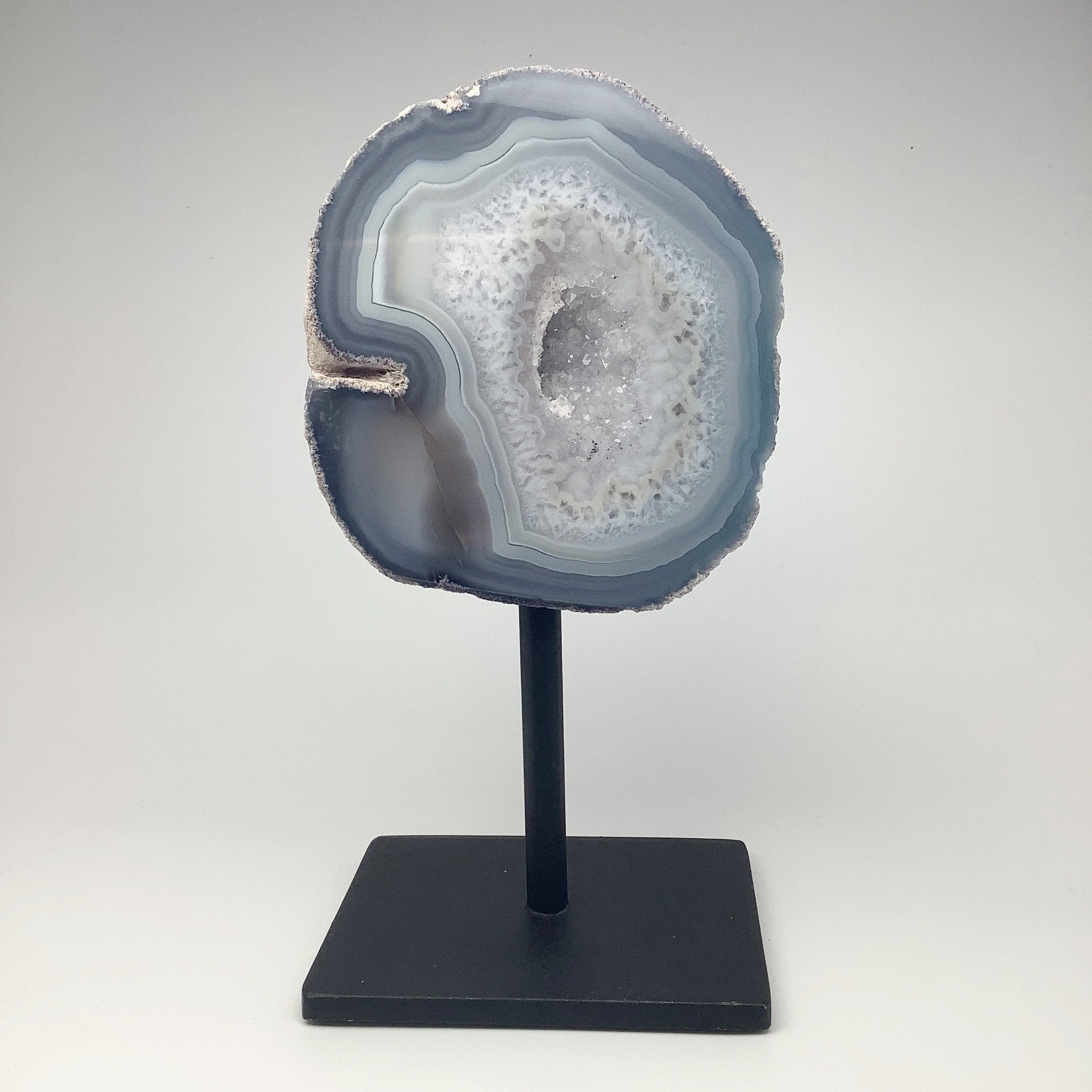 Natural Agate Geode on Stand