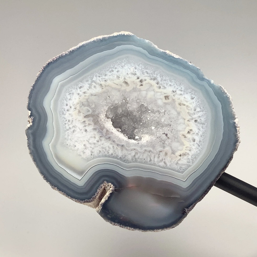 Natural Agate Geode on Stand