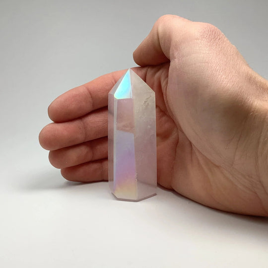 Opalescent Rose Quartz Point