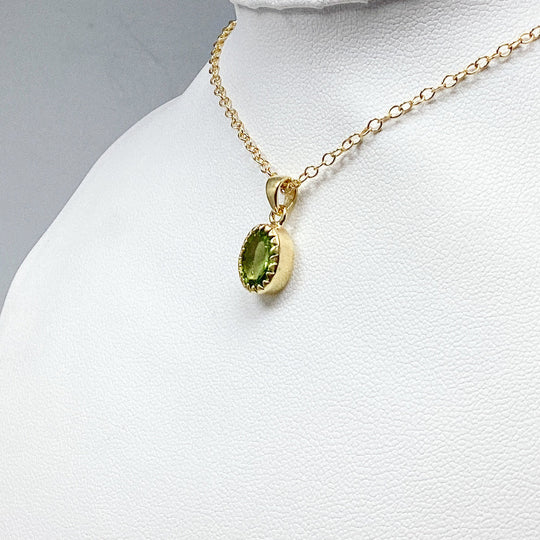 Peridot Gold Finish Pendant