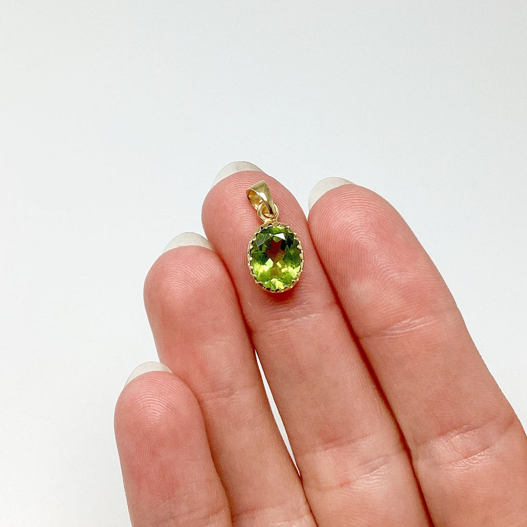 Peridot Gold Finish Pendant