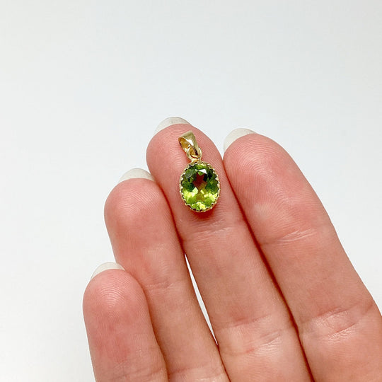 Peridot Gold Finish Pendant