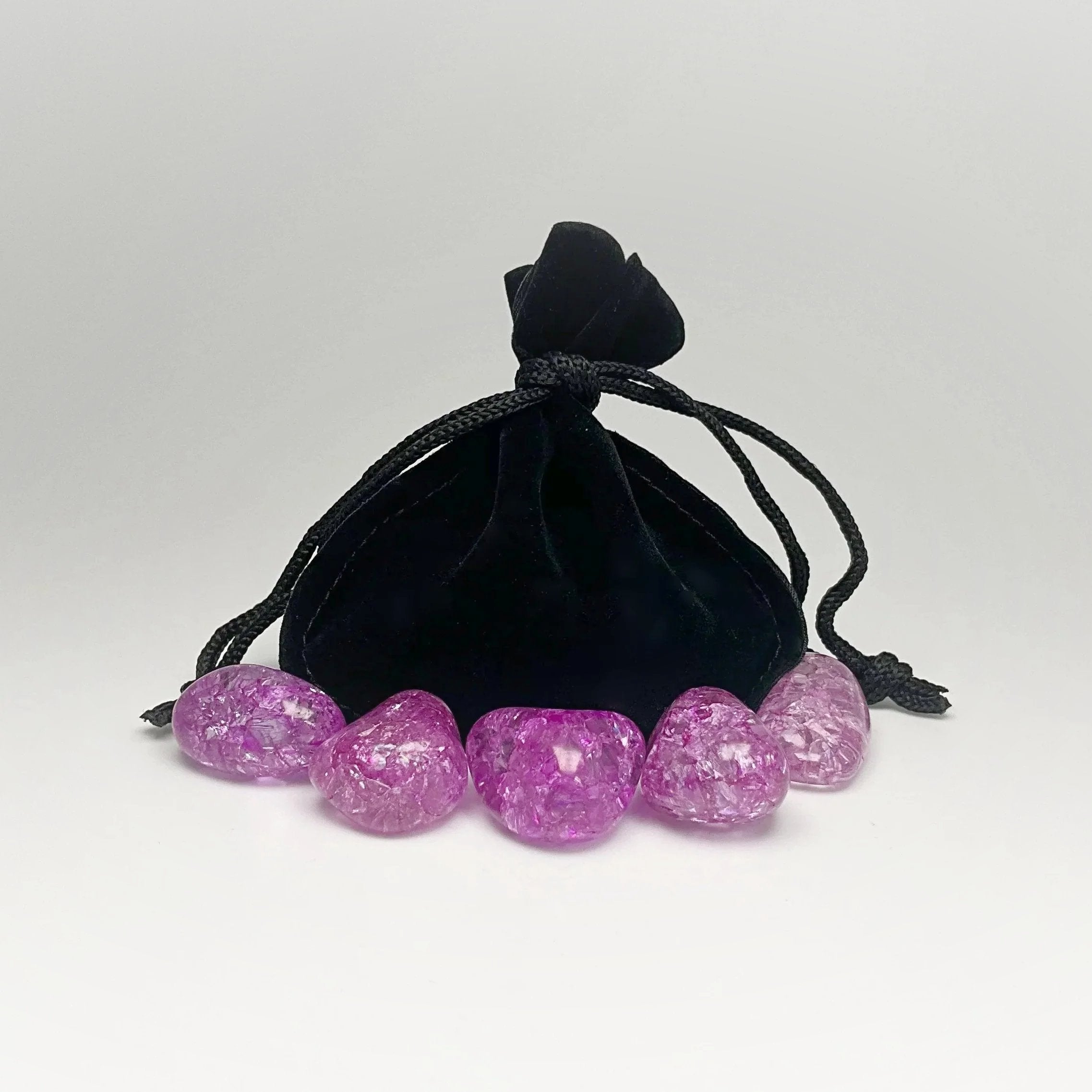 Pink Crackle Quartz Small Tumbles Pouch