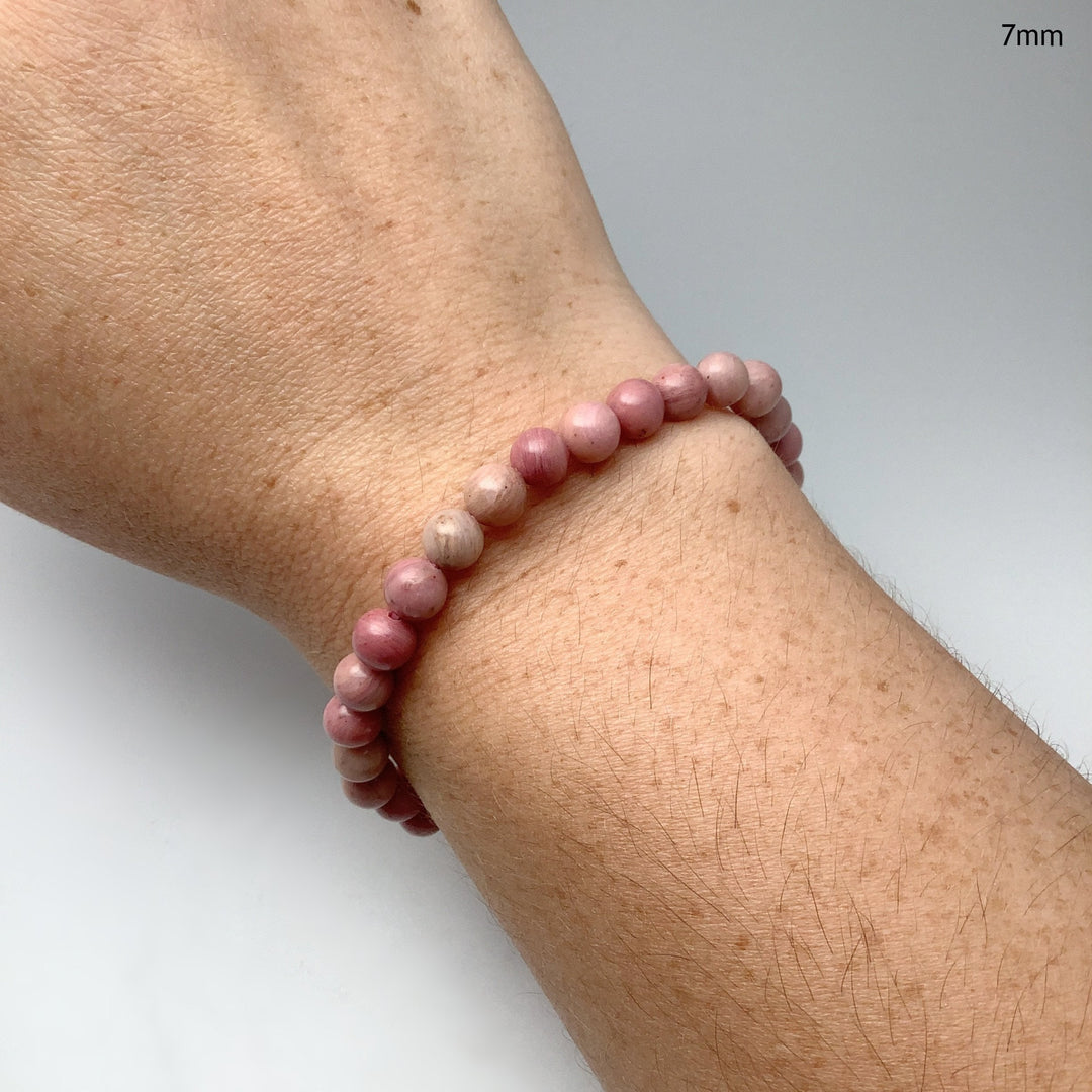 Pink Rhodonite Beaded Bracelet