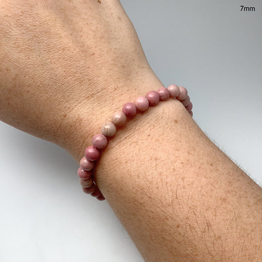 Pink Rhodonite Beaded Bracelet