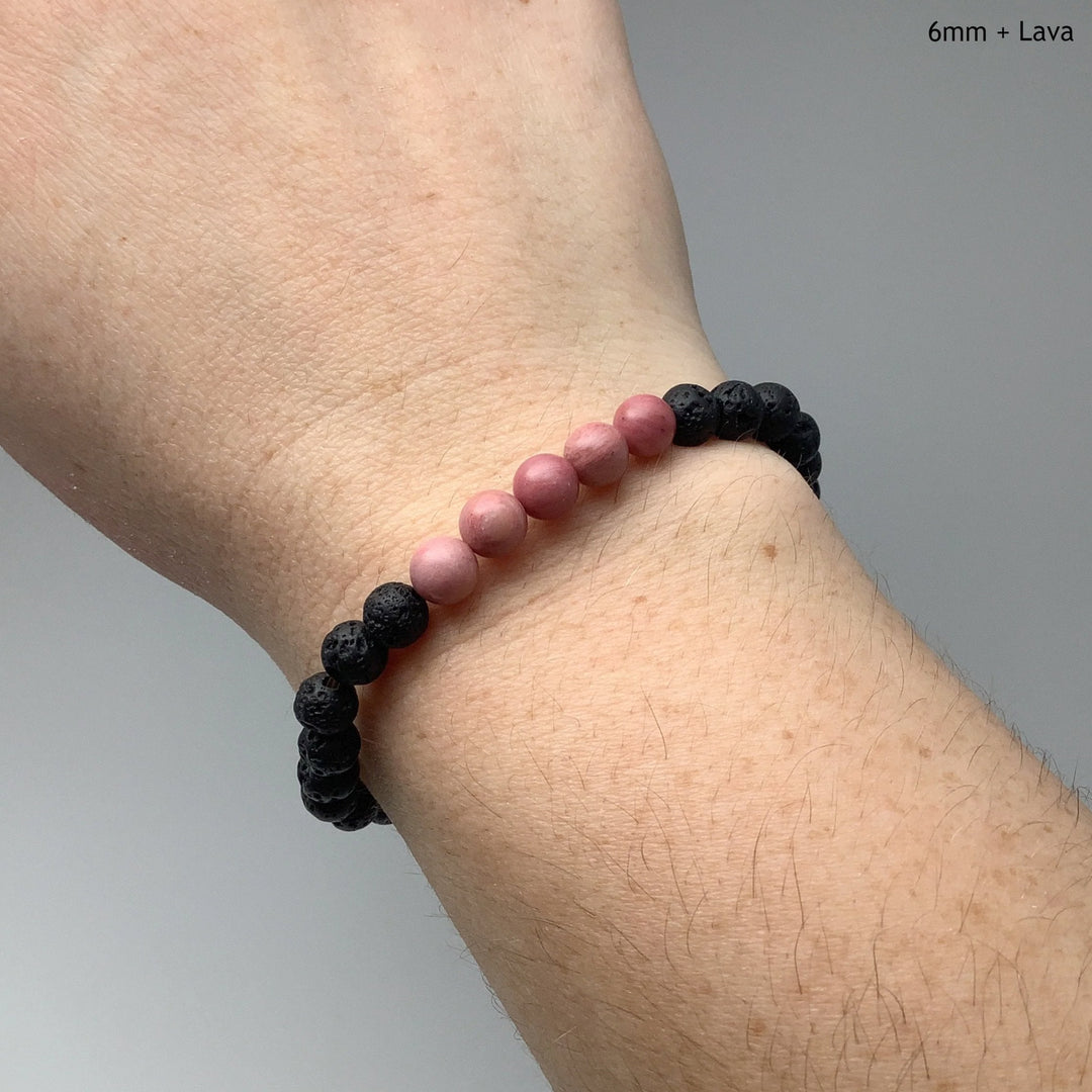 Pink Rhodonite Beaded Bracelet