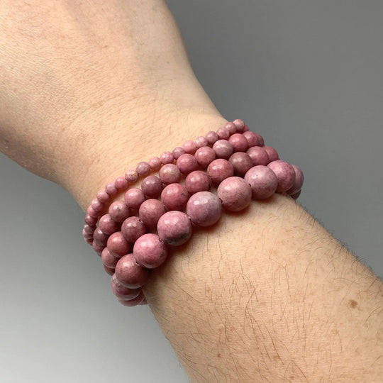 Pink Rhodonite Beaded Bracelet