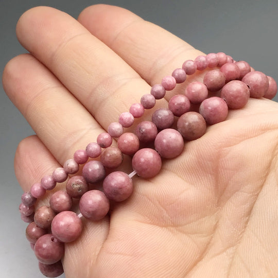 Pink Rhodonite Beaded Bracelet