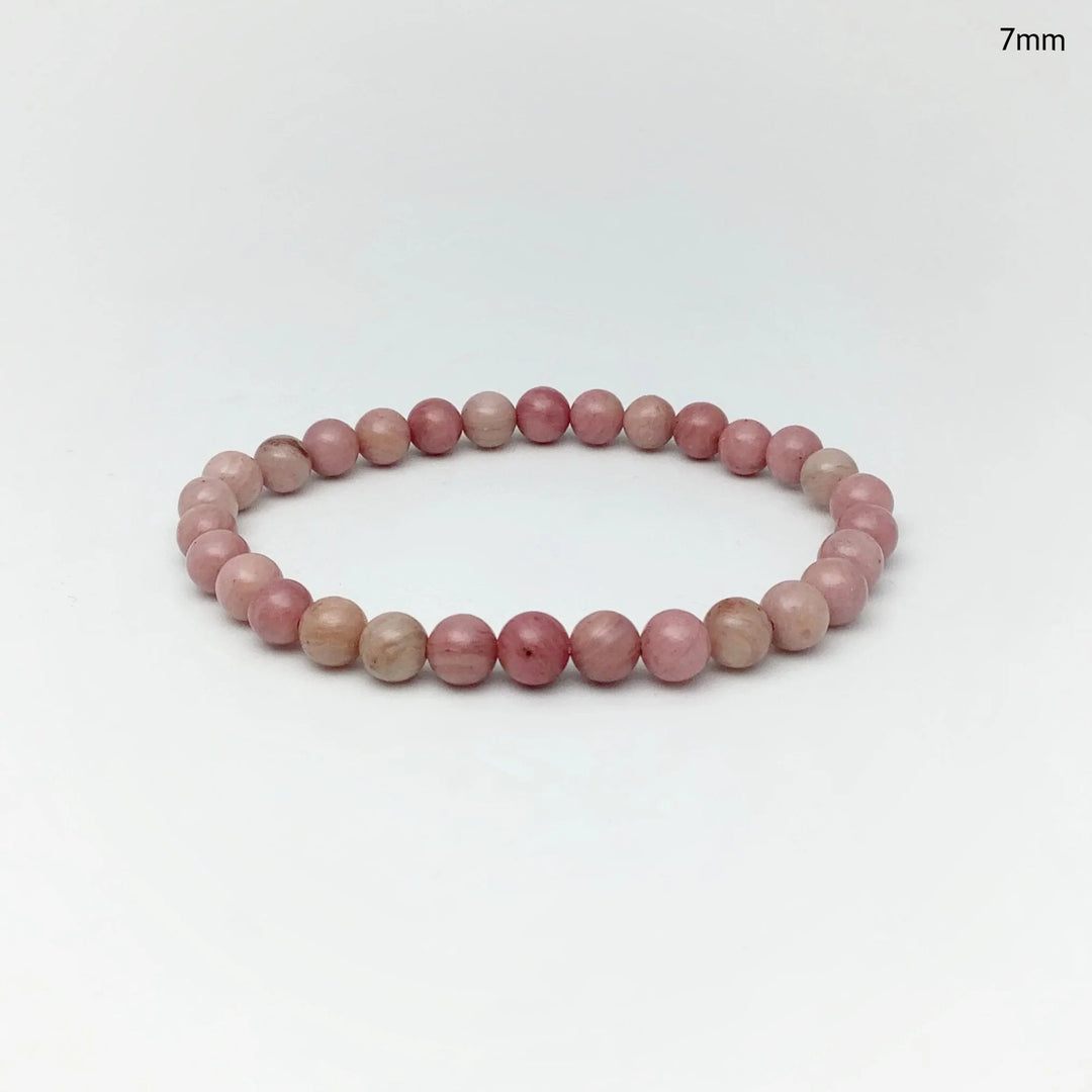 Pink Rhodonite Beaded Bracelet