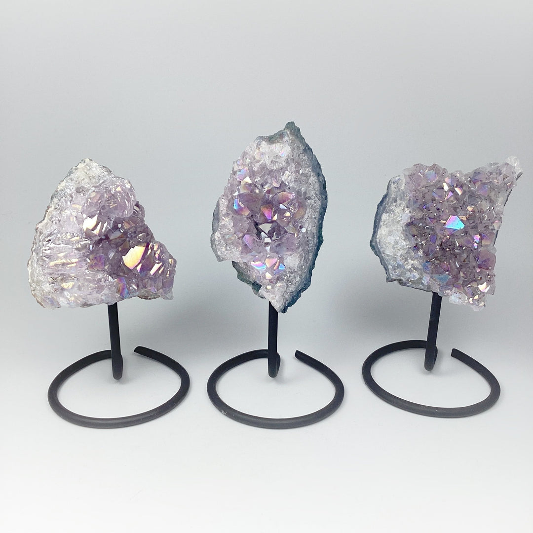 Rainbow Amethyst Druze Cluster On Stand