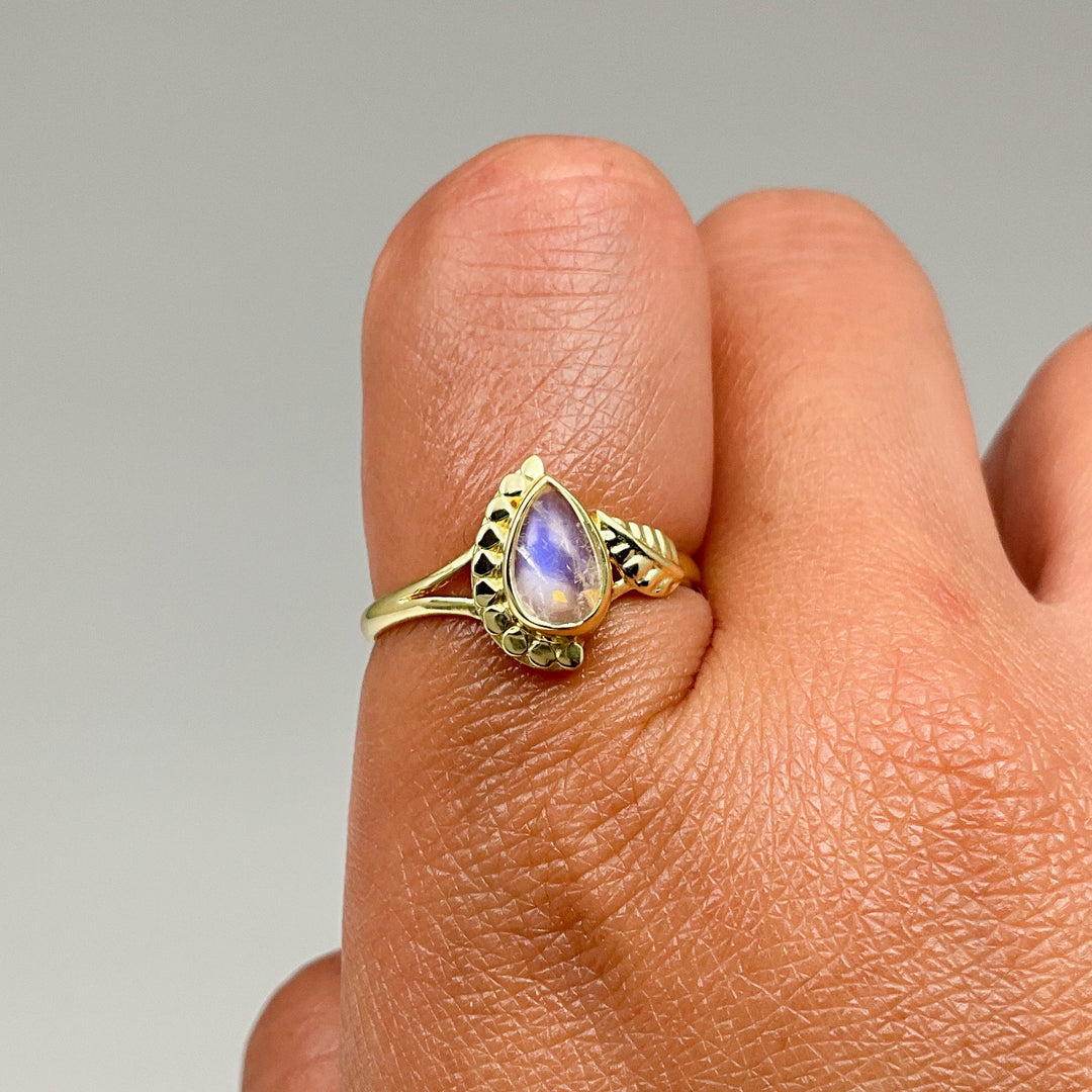 Rainbow Moonstone Ring