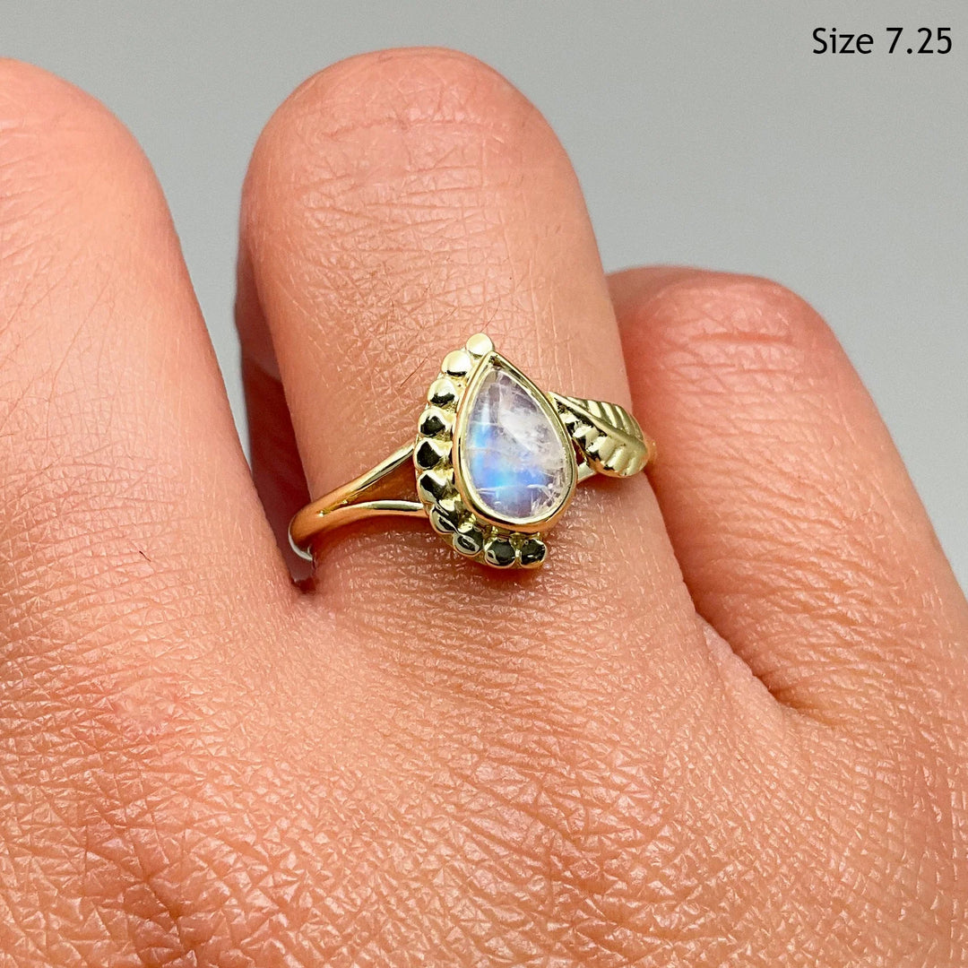 Rainbow Moonstone Ring