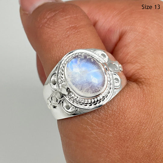 Rainbow Moonstone Ring