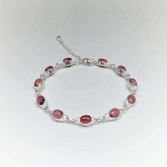 Rhodonite Sterling Silver Bracelet