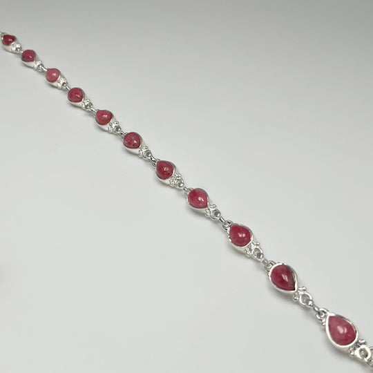 Rhodonite Sterling Silver Bracelet