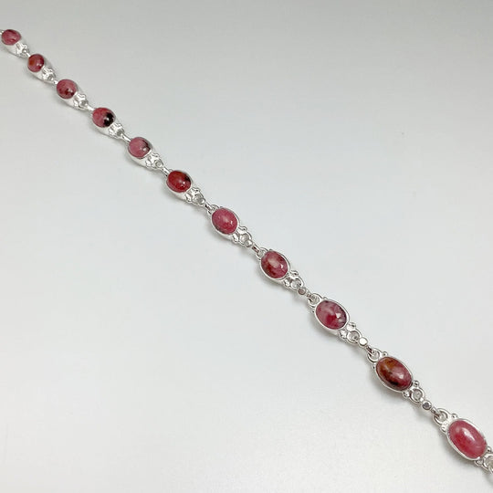 Rhodonite Sterling Silver Bracelet