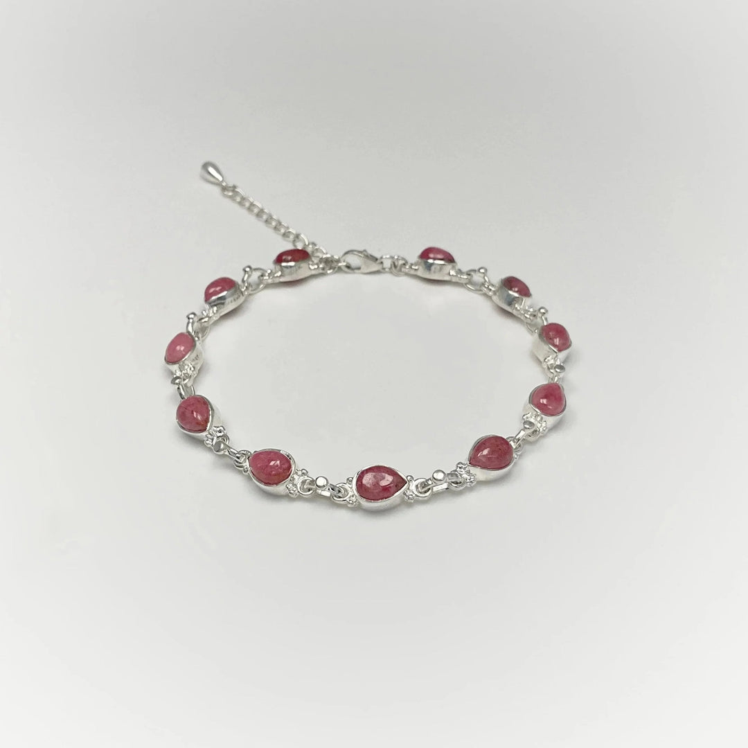 Rhodonite Sterling Silver Bracelet