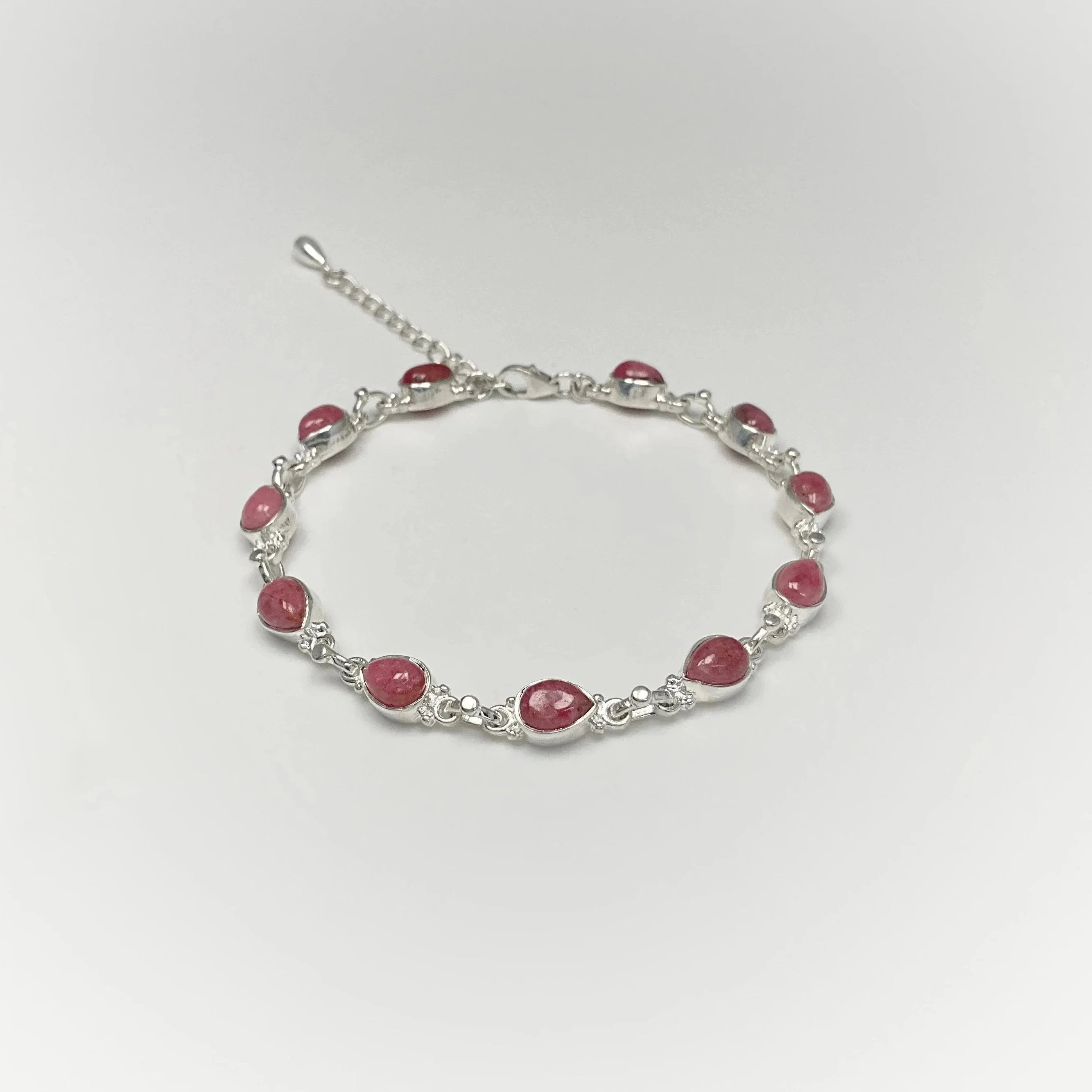 Rhodonite Sterling Silver Bracelet