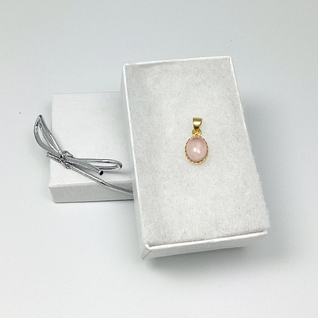 Rose Quartz Gold Finish Pendant