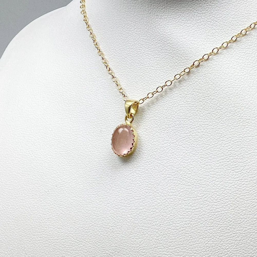 Rose Quartz Gold Finish Pendant