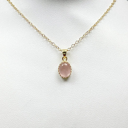 Rose Quartz Gold Finish Pendant