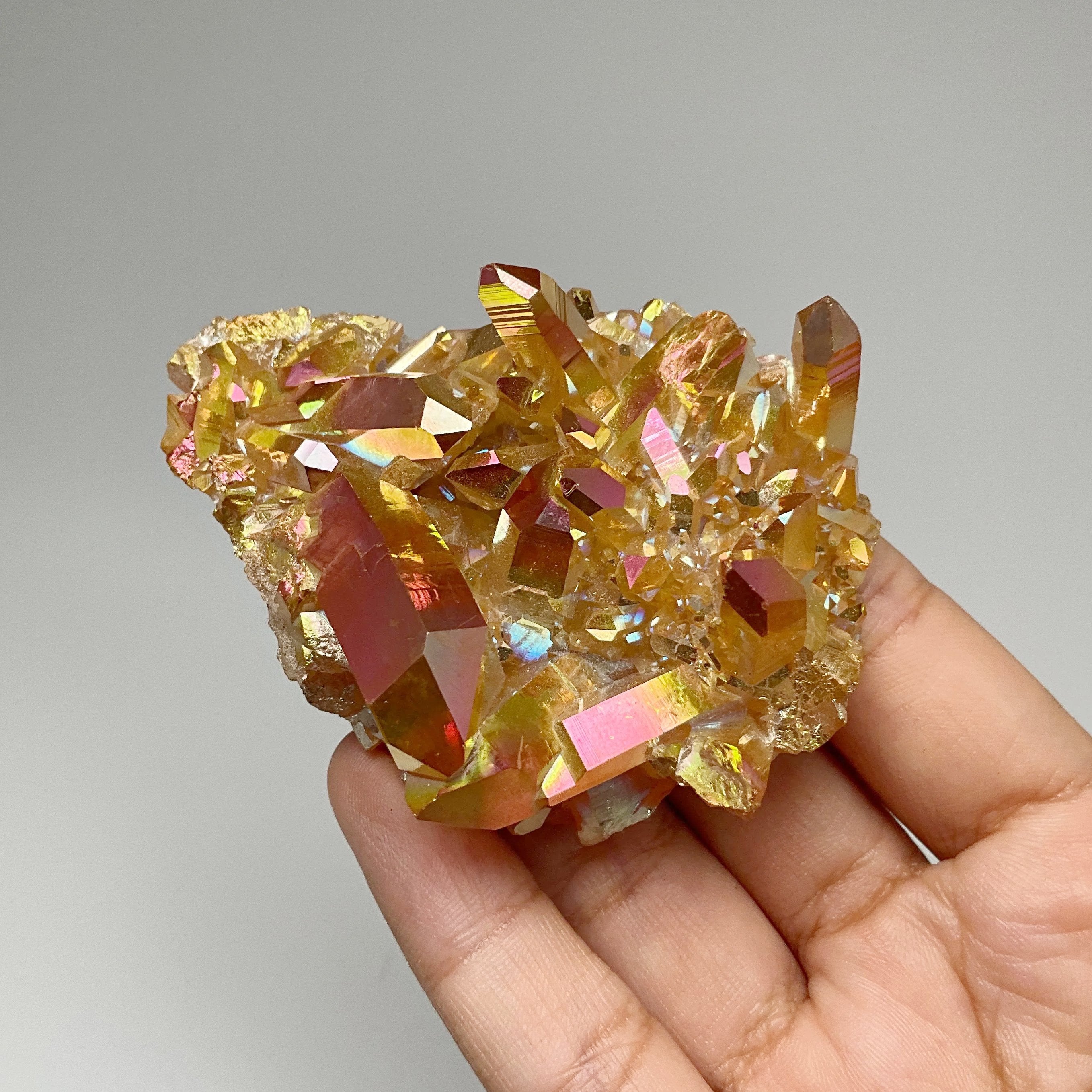 Sunset Aura Quartz Cluster