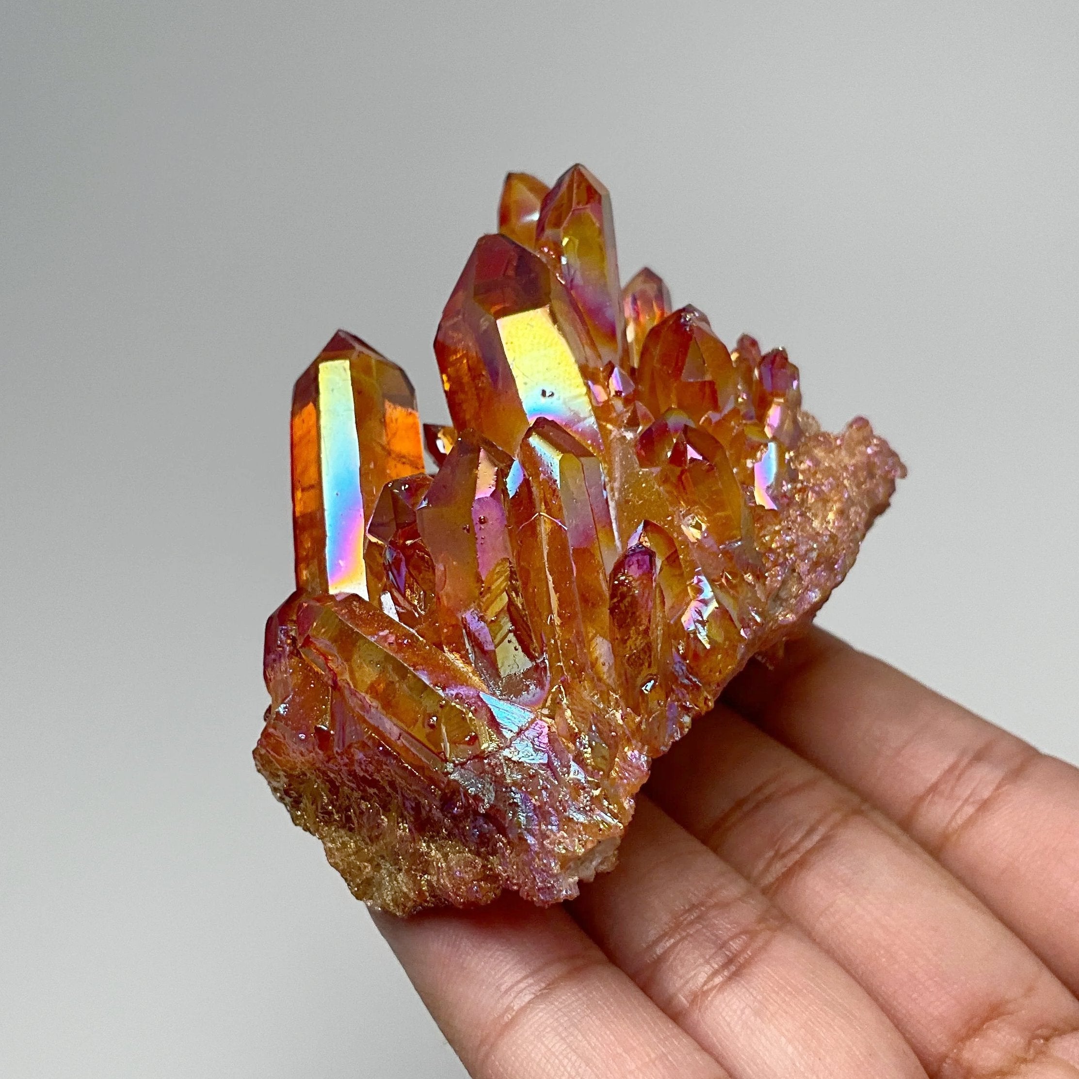 Sunset Aura Quartz Cluster