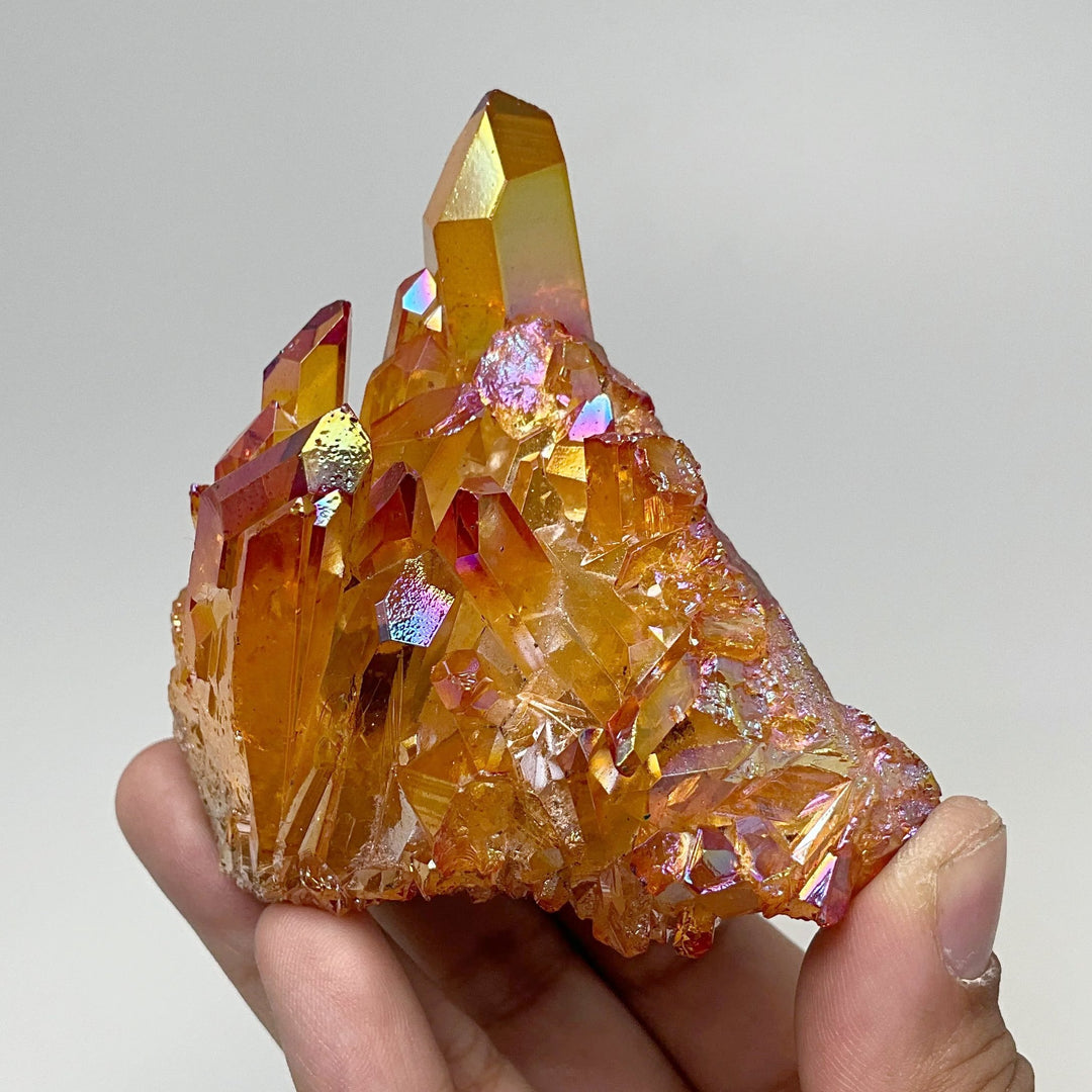 Sunset Aura Quartz Cluster