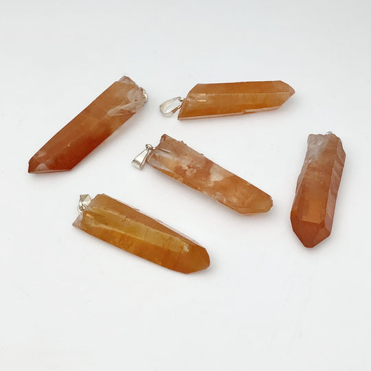 Tangerine Quartz Rough Pendant