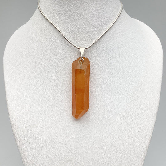 Tangerine Quartz Rough Pendant