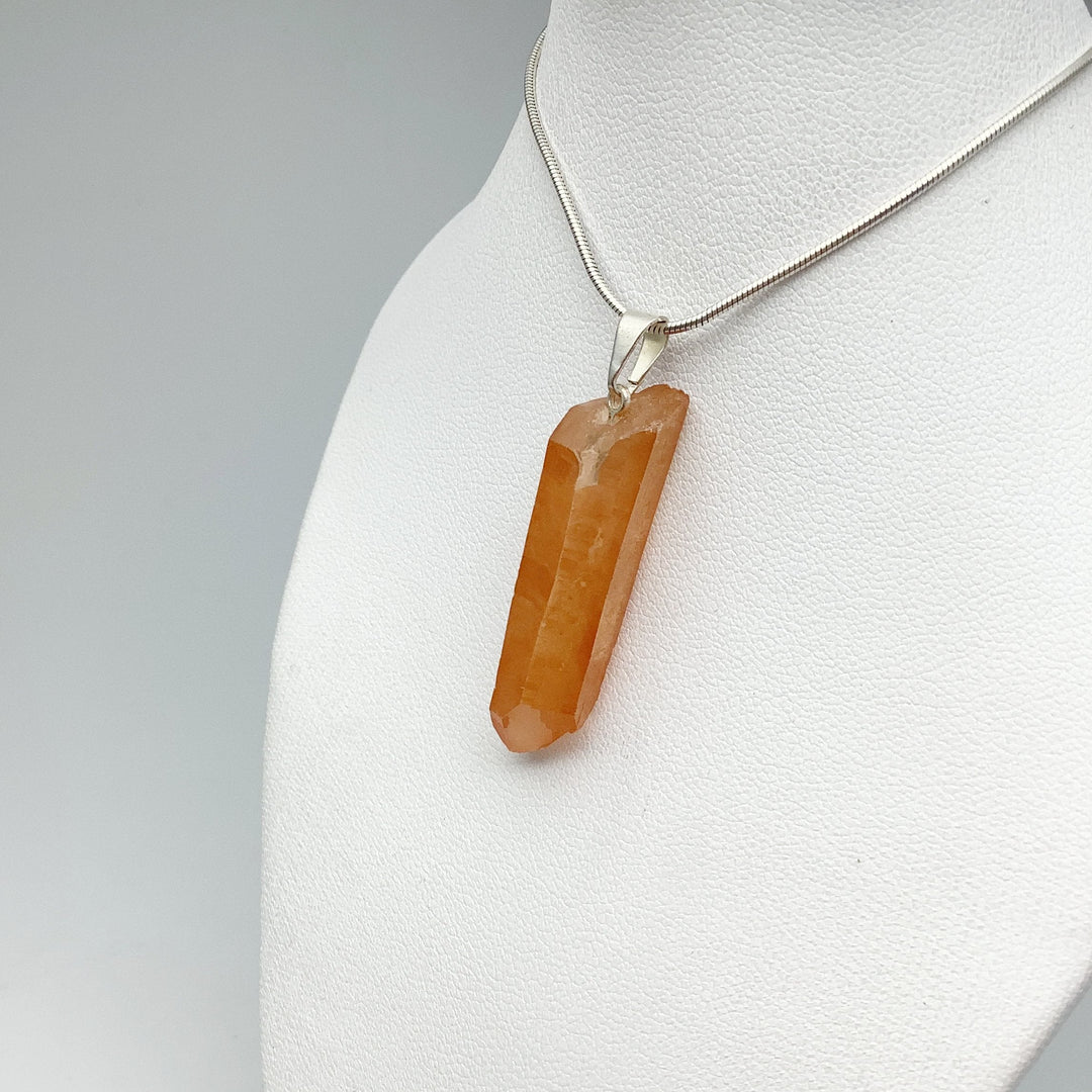 Tangerine Quartz Rough Pendant