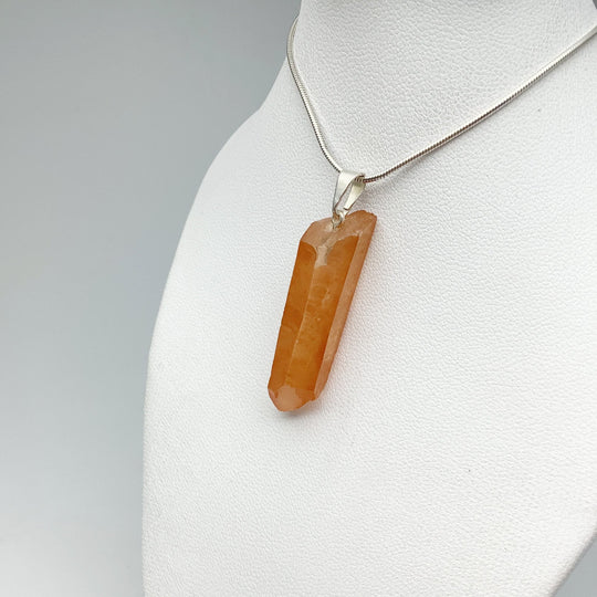 Tangerine Quartz Rough Pendant