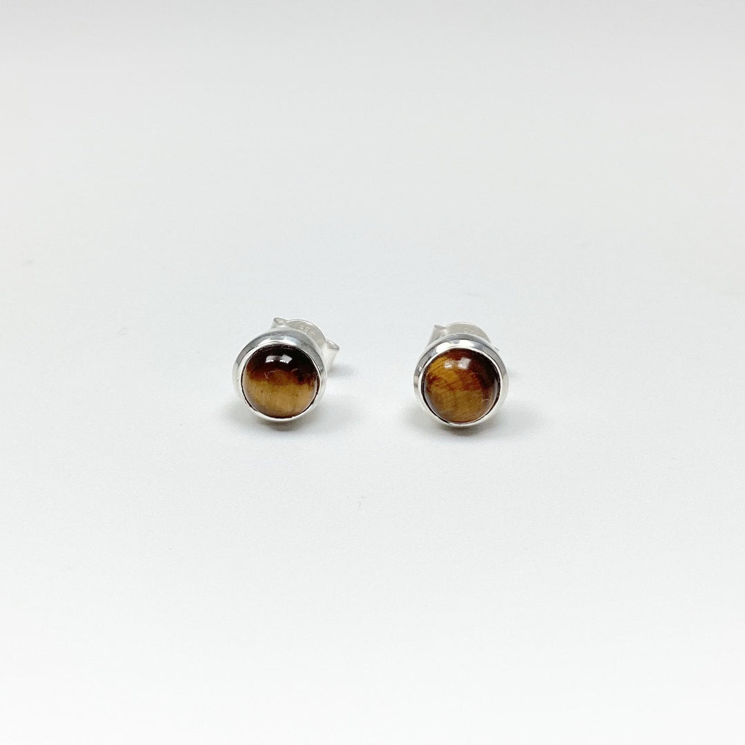 Tiger Eye Stud Earrings