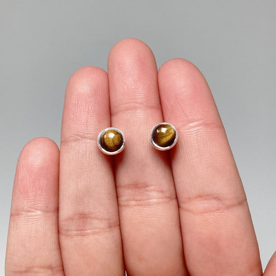 Tiger Eye Stud Earrings