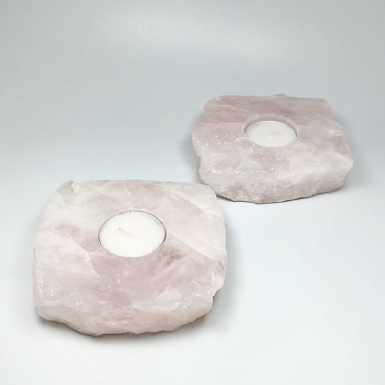 Rose Quartz Candle Holder