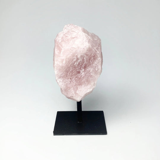 Rough Rose Quartz on Display Stand