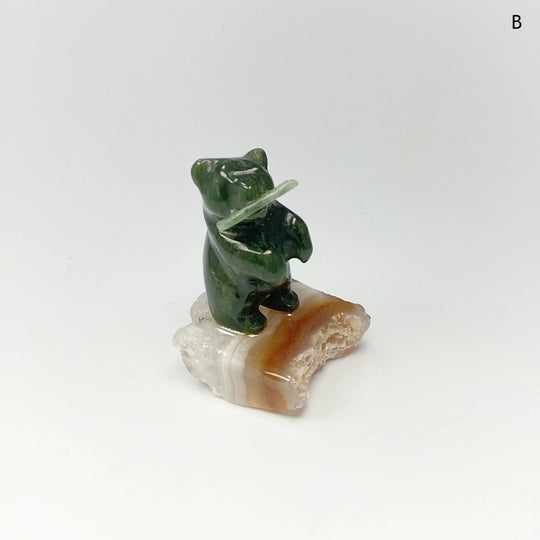 Jade Bear Carving on Base