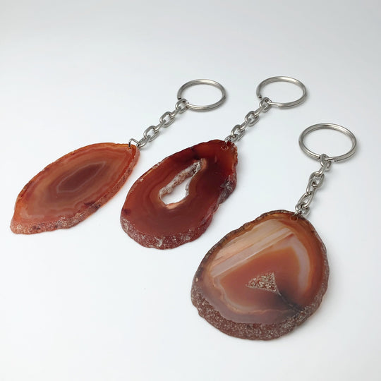 Agate Slice Keychain