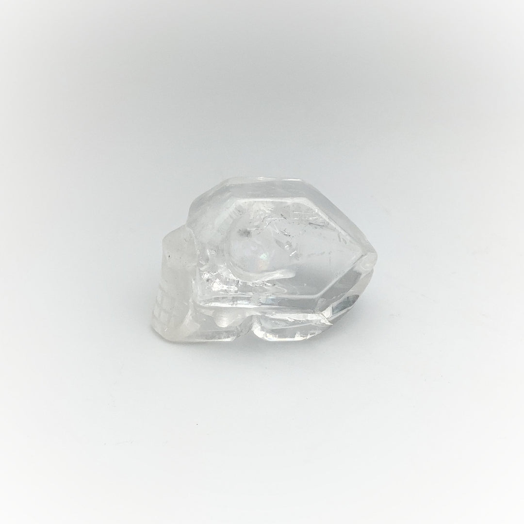 Carved Quartz Point Crystal Skull