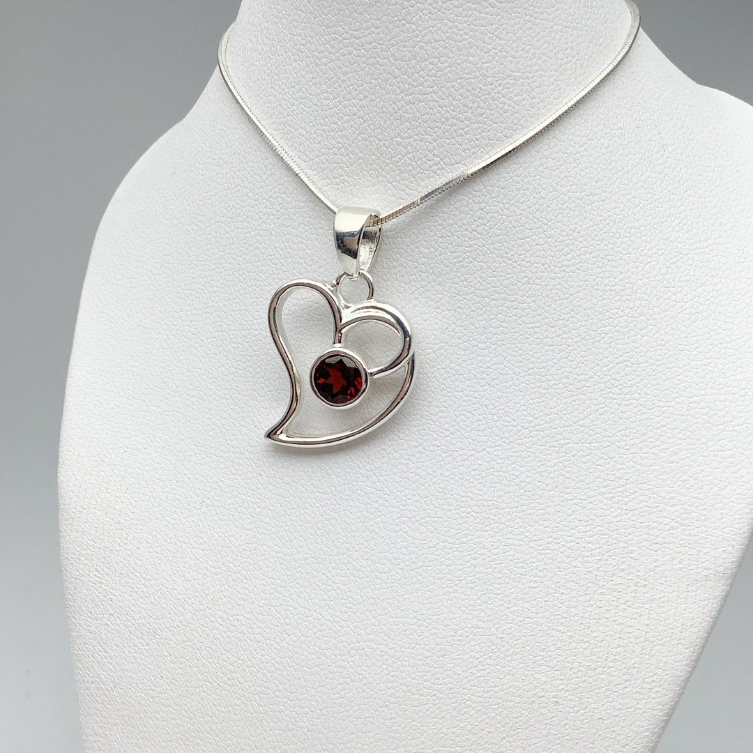 Garnet Heart Pendant