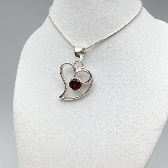 Garnet Heart Pendant