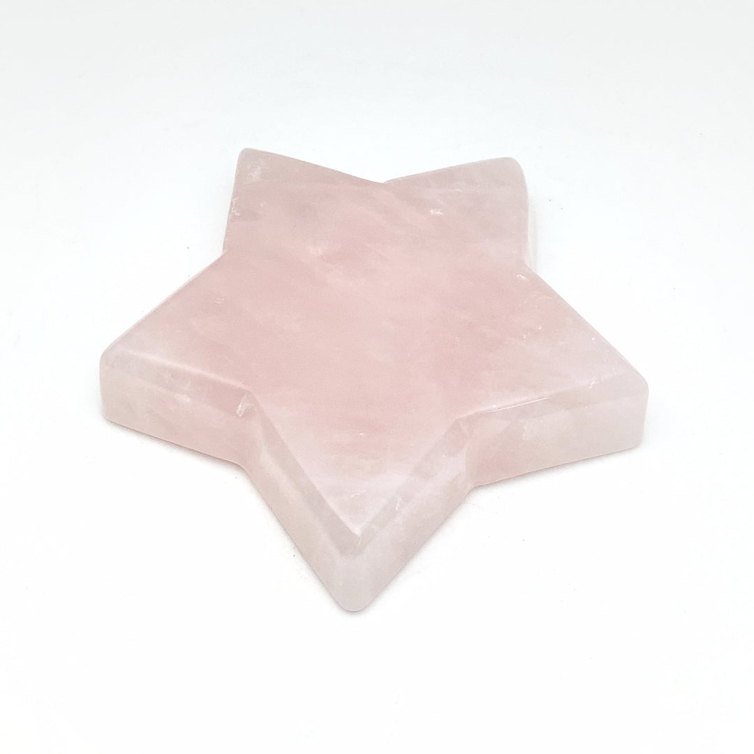 Carved Rose Quartz Star Bowl