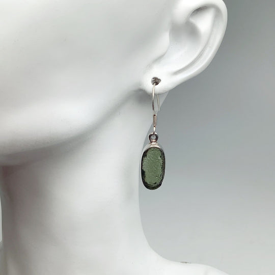 Moldavite Dangle Earrings