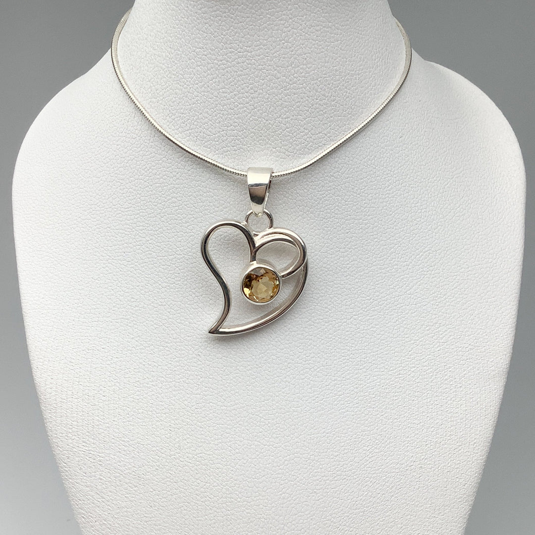 Citrine Heart Pendant